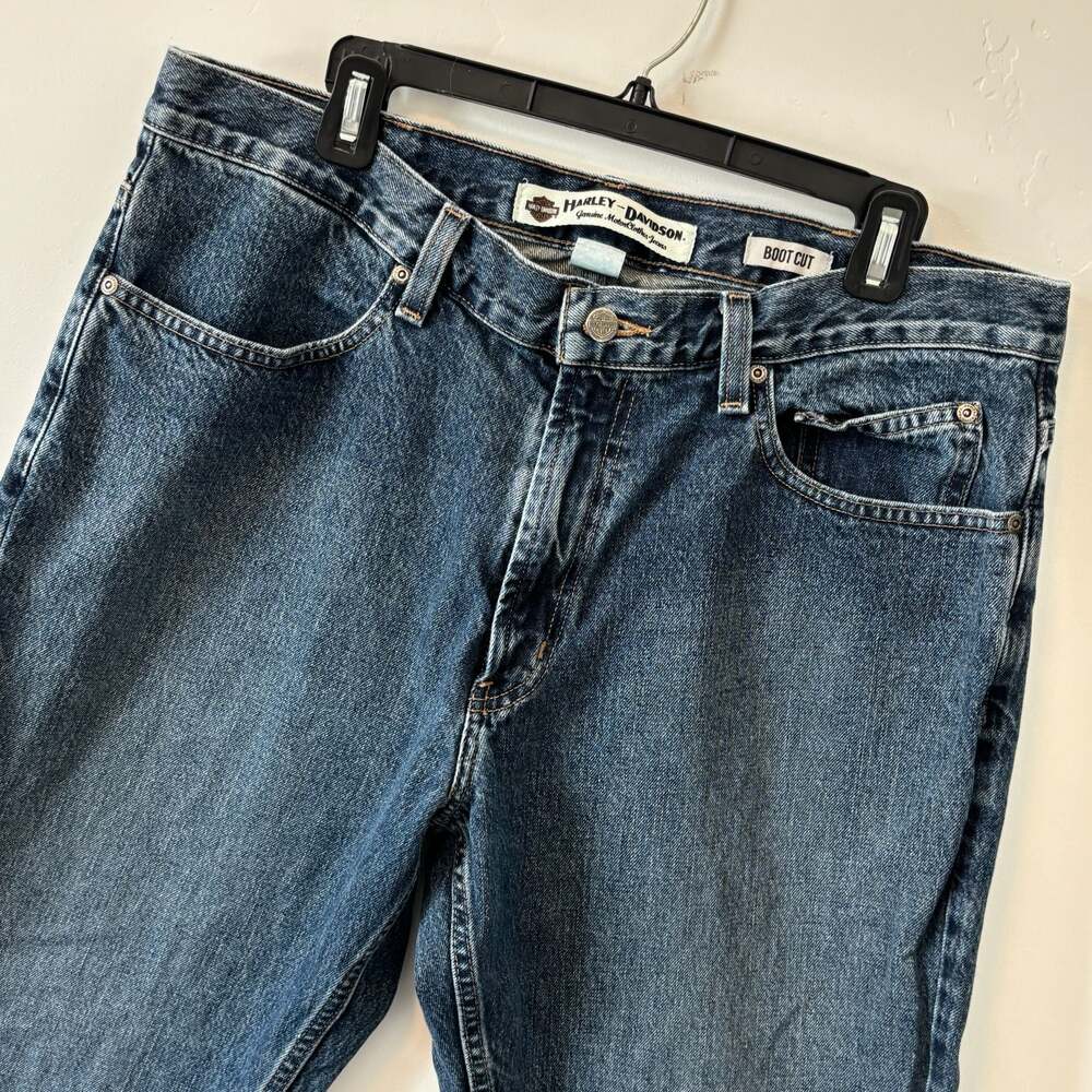 Harley-Davidson Genuine MotorClothes Men's Boot Cut Blue Denim Jeans 38x32